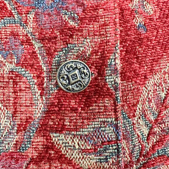 Chicos Vintage Floral Tapestry Jacket Size 3 XL Longline Asian Button Front - Picture 3 of 8